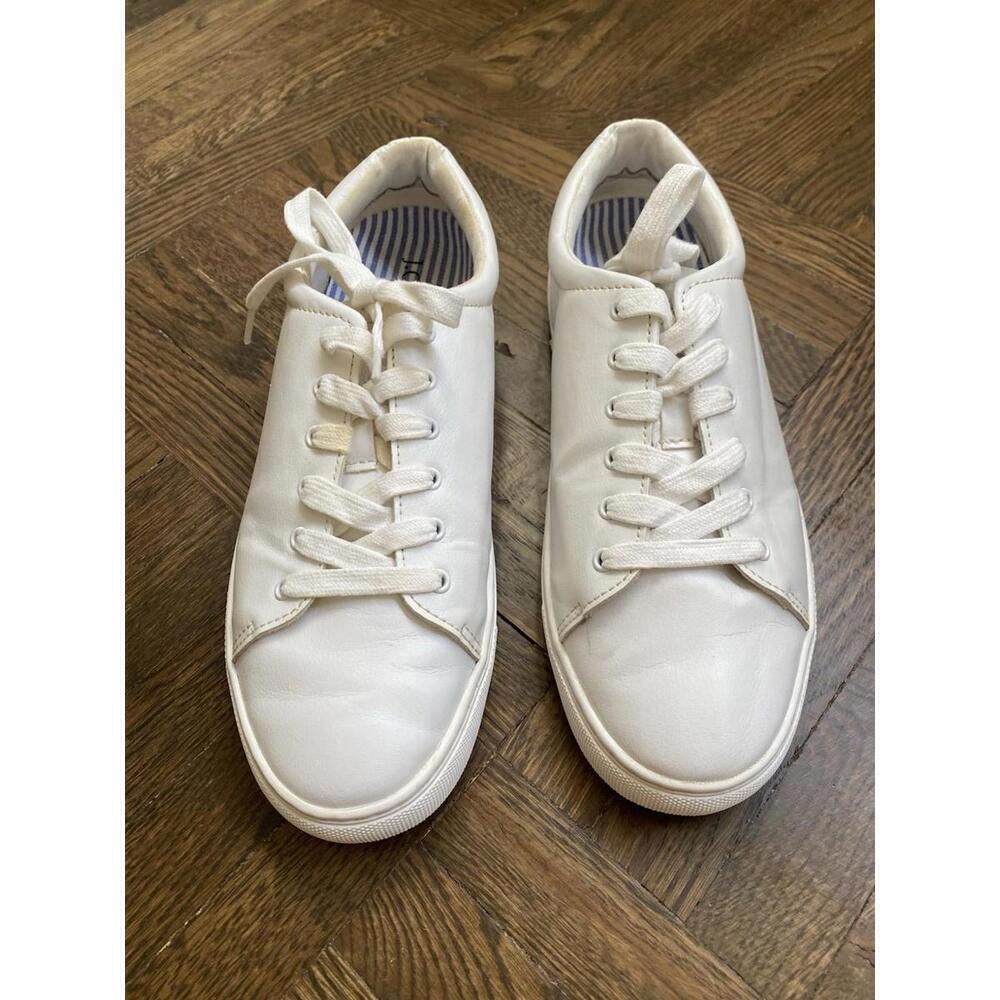 J. Crew Women’s 8.5 Road Trip Lace Up Sneakers Shoes White BC186 - Picture 3 of 10
